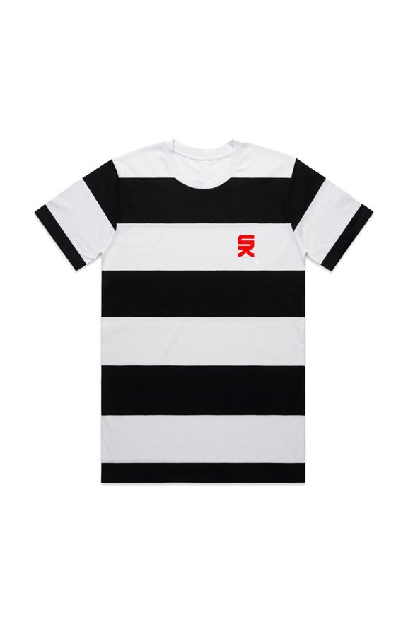 SK009 Wide Stripe Tee - Black/White