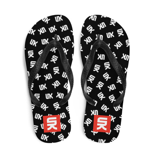 SK013 Black & White Logo Rain Flip-Flops